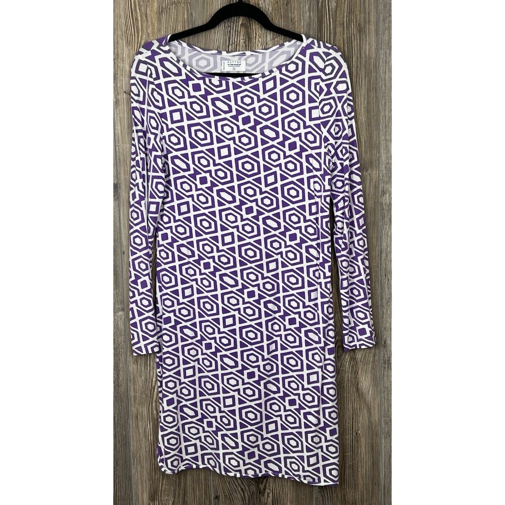 Mott50 Toni Dress Med Lavender Diamond Print Bamboo Spandex UPF 50 Beach Coverup